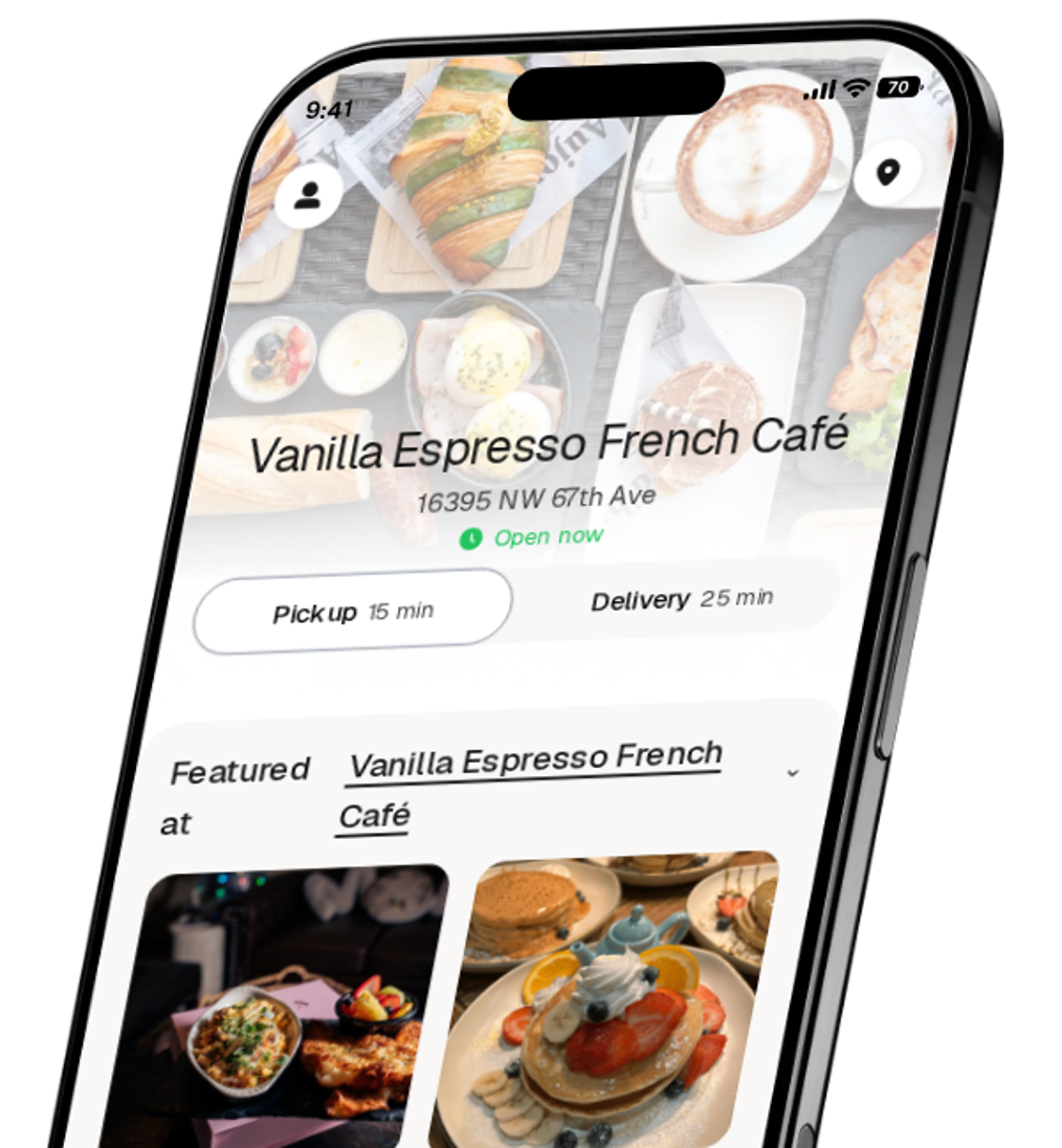 Vanilla Espresso French Café app preview
